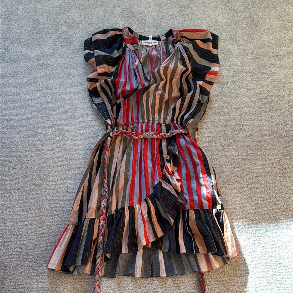 Striped Multicolor Dress with Belt